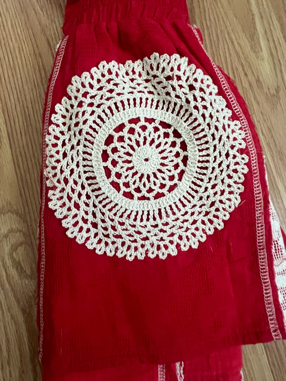 POL Red and Cream Patchwork Tank Top - Picture 5 of 7